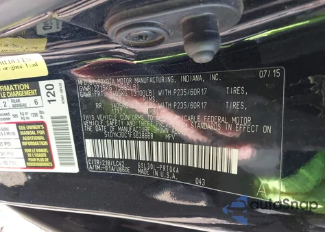 2015 Toyota Sienna Xle 8 Passenger from USA, damaged, VIN 5TDYK3DC1FS638668